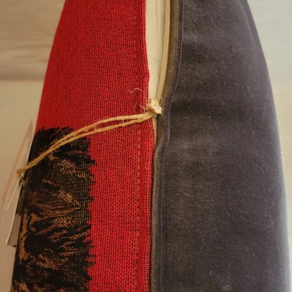 Hines of Oxford Stag on Red Tapestry 18" Toss Pillow Decorative Buck Deer Throw - Picture 6 of 12